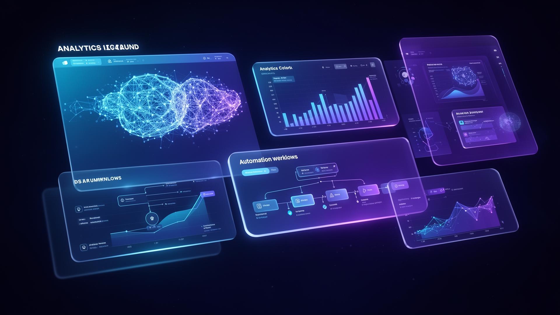 AI analytics dashboard with automation workflows